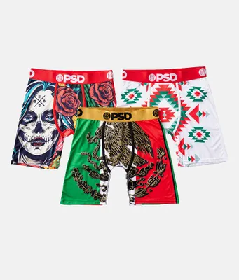 PSD Viva Mexico 3 Pack Stretch Boxer Briefs