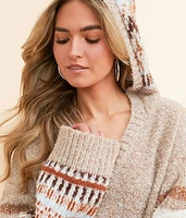 Hooded V-Neck Sweater