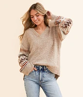 Hooded V-Neck Sweater