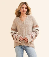 Hooded V-Neck Sweater