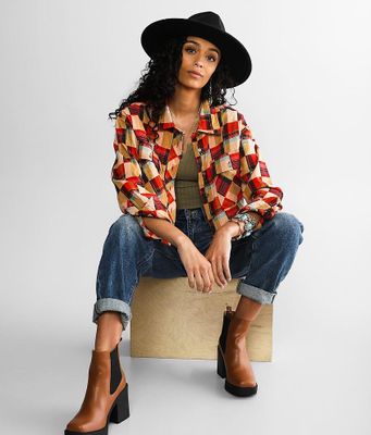 Gilded Intent Flannel Cropped Shirt