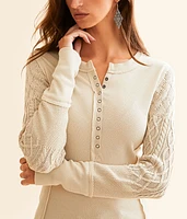 Textured Knit Henley