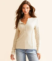Textured Knit Henley