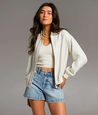 Textured Bomber Jacket