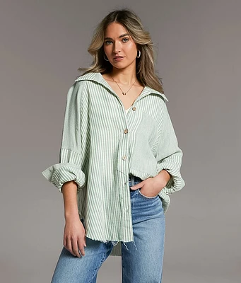 Variegated Stripe Oversized Shirt