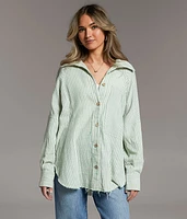 Variegated Stripe Oversized Shirt