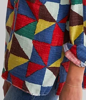 Geo Patchwork Boyfriend Shirt