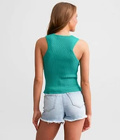 Pointelle Knit Tank Top