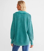 Washed Henley Sweater