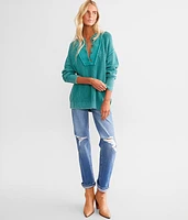 Washed Henley Sweater