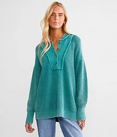 Washed Henley Sweater