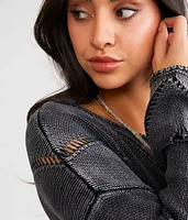 Washed Chevron Sweater