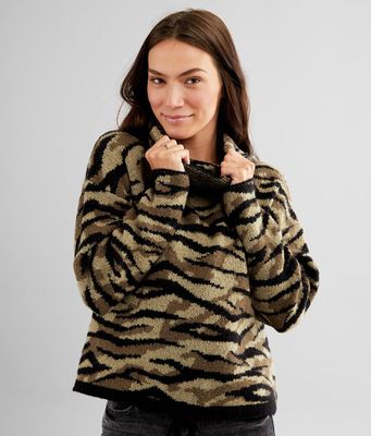 Daytrip Zebra Print Pullover Sweater
