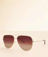 QUAY High Key Aviator Polarized Sunglasses