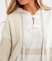 Pieced Hooded Sweatshirt