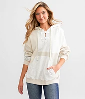 Pieced Hooded Sweatshirt