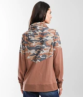 Pieced Camo Pullover