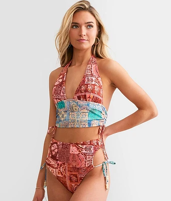 Power 2 The Flower Stella Halter Swim Top