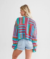 Crochet Cropped Cardigan Sweater