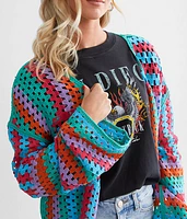 Crochet Cropped Cardigan Sweater