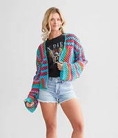 Crochet Cropped Cardigan Sweater