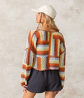 Crochet Cropped Cardigan Sweater