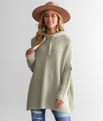 BKE Hooded Poncho Sweater