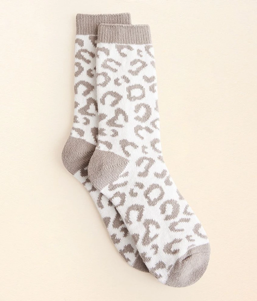 BKE Leopard Chenille Socks