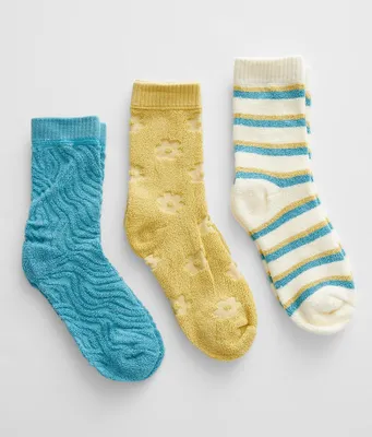 Muk Luks 3 Pack Terry Cloth Socks