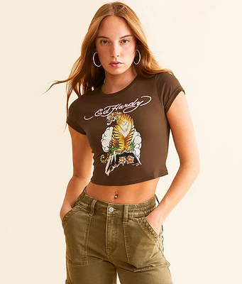 Ed Hardy Tiger Cloud Cropped T-Shirt