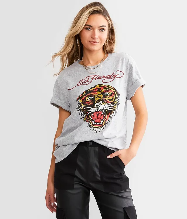 Ed Hardy Fire Bird T-Shirt - Women's T-Shirts in Faded Black