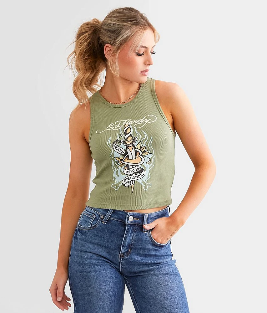 Ed Hardy Dagger Cropped Tank Top