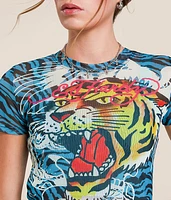 Tiger Head Power Cropped Baby T-Shirt