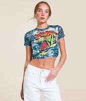 Tiger Head Power Cropped Baby T-Shirt