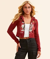 Ed Hardy Amor Butterfly Cropped Hoodie