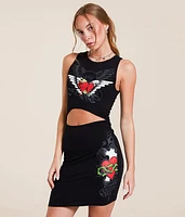 Wings Cut-Out Mini Dress