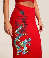 Dragon Cut-Out Maxi Dress