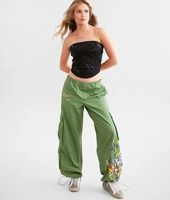 Ed Hardy Peacock Poplin Wide Lego Cargo Pant