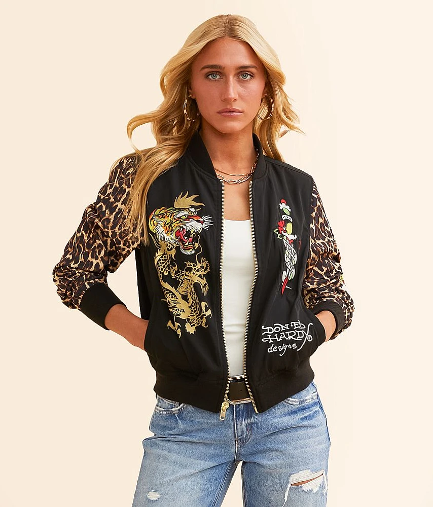 Ed Hardy Tiger Dagger Bomber Jacket