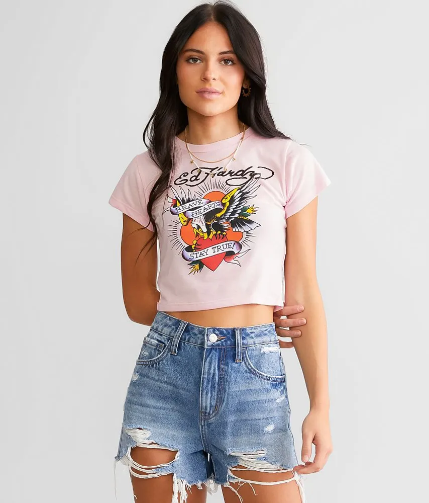 Buckle Ed Hardy Brave Eagle Baby Cropped T-Shirt