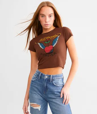 Ed Hardy Cherry Wings Baby Cropped T-Shirt