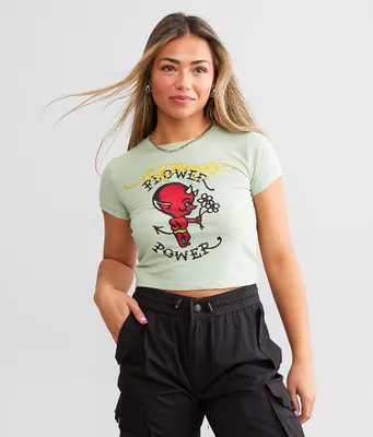Ed Hardy Baby Devil Cropped T-Shirt