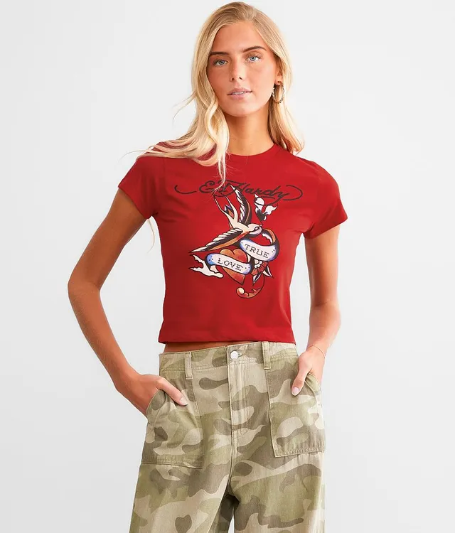 Ed Hardy Fire Bird T-Shirt - Women's T-Shirts in Faded Black