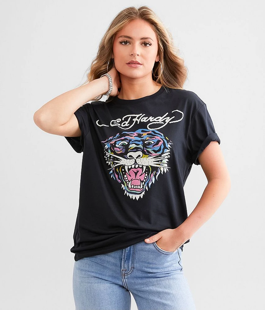 Ed Hardy Tiger Head Throwback T-Shirt