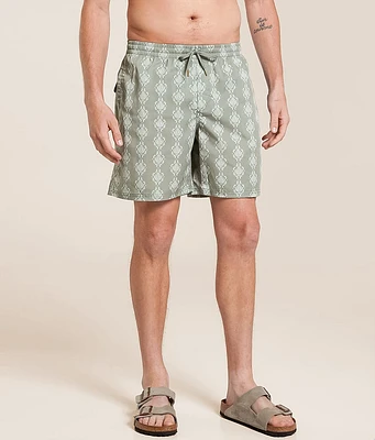 Ornate Striped Beach Swim Trunks
