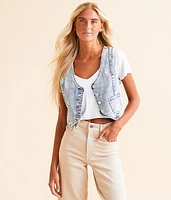 Risen Cropped Denim Stretch Vest