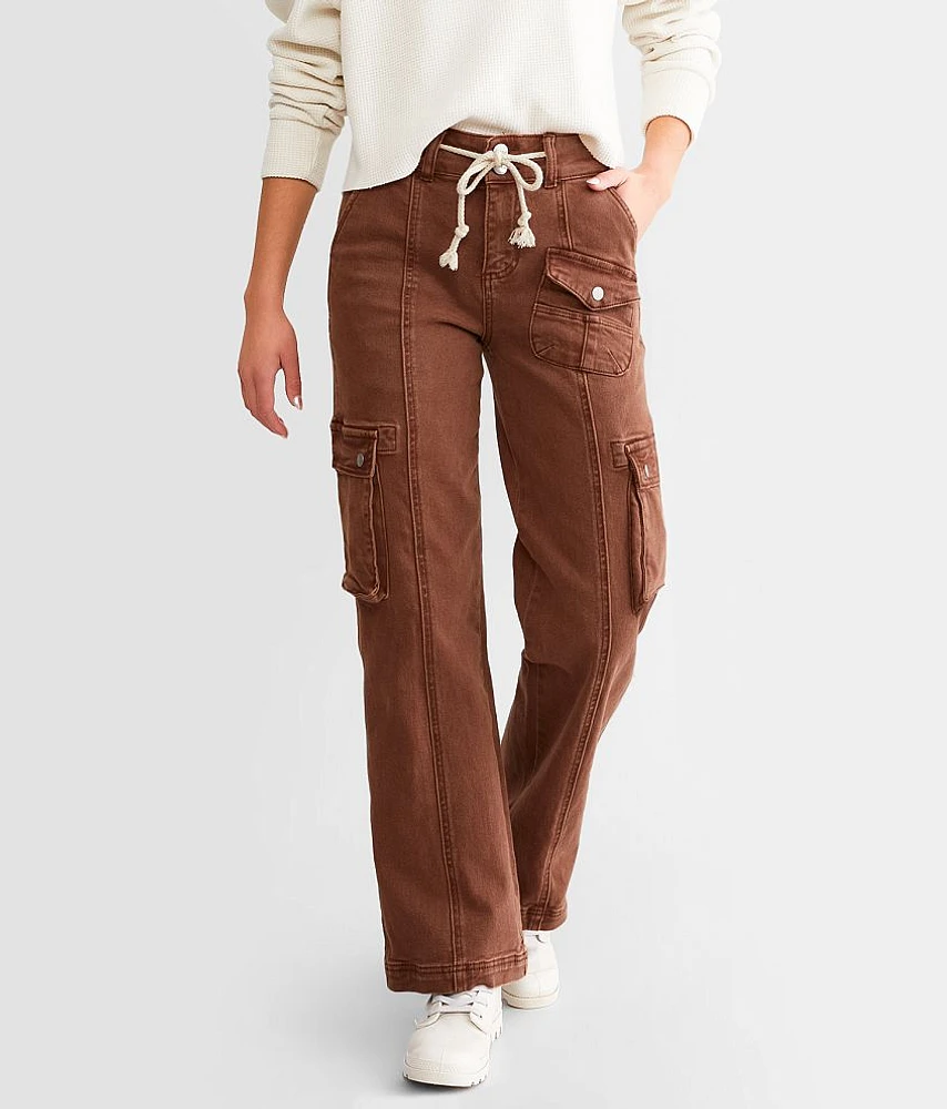 Risen High Rise Wide Leg Cargo Stretch Pant