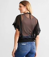 Sheer Mesh Lace Top