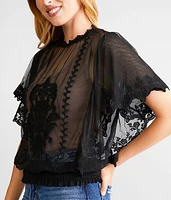 Sheer Mesh Lace Top