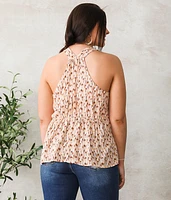 Strappy Peplum Tank Top